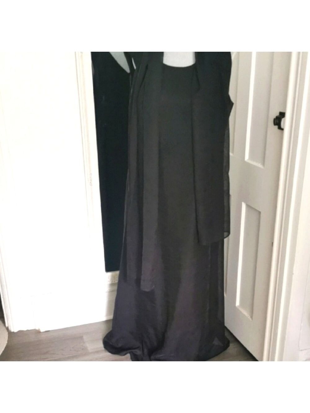 RARE 🖤Insignia Vintage sleeveless timeless long maxi evening gown scarf. S 16